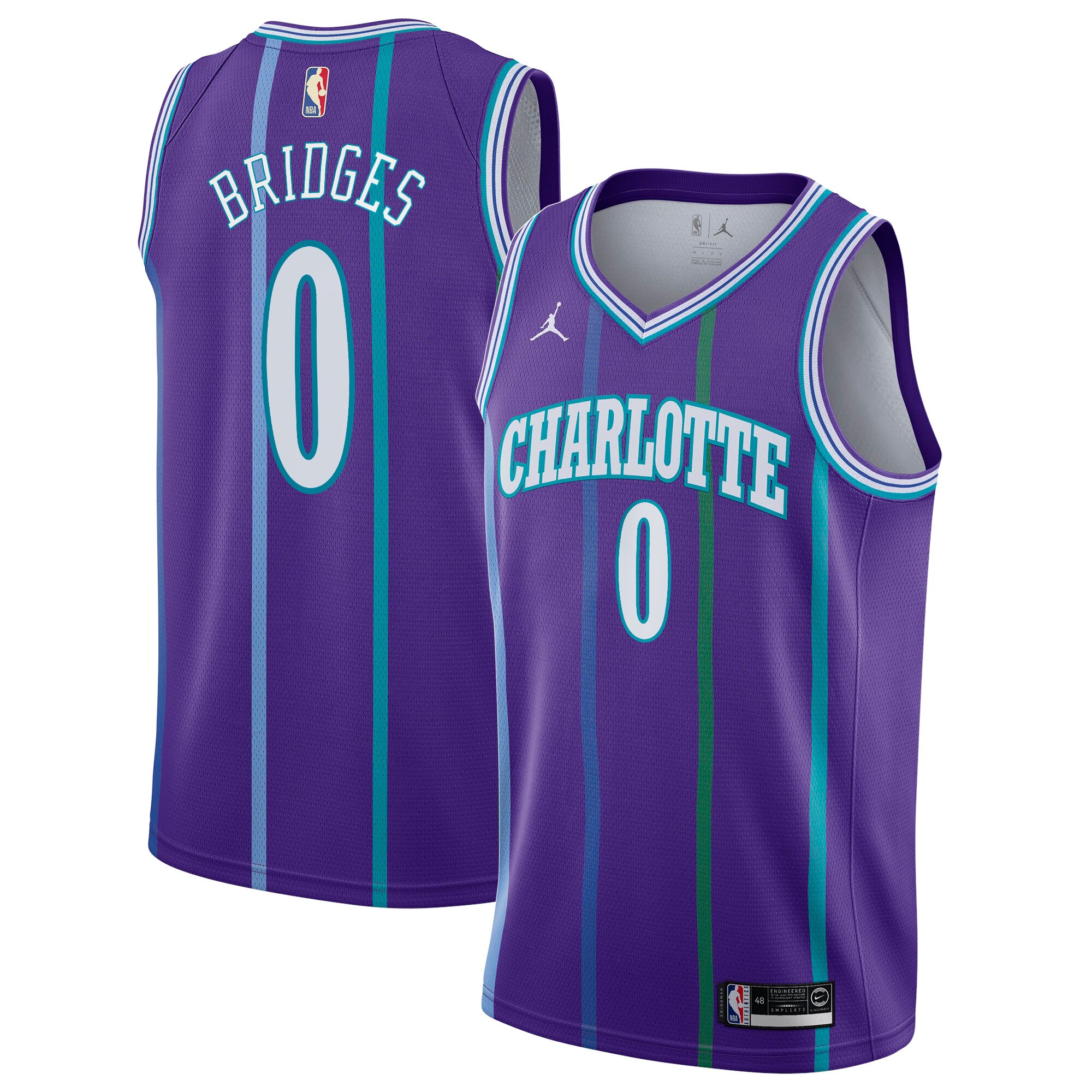 Charlotte Hornets Nike Hardwood Classics Swingman Jersey - Miles Bridges - Youth