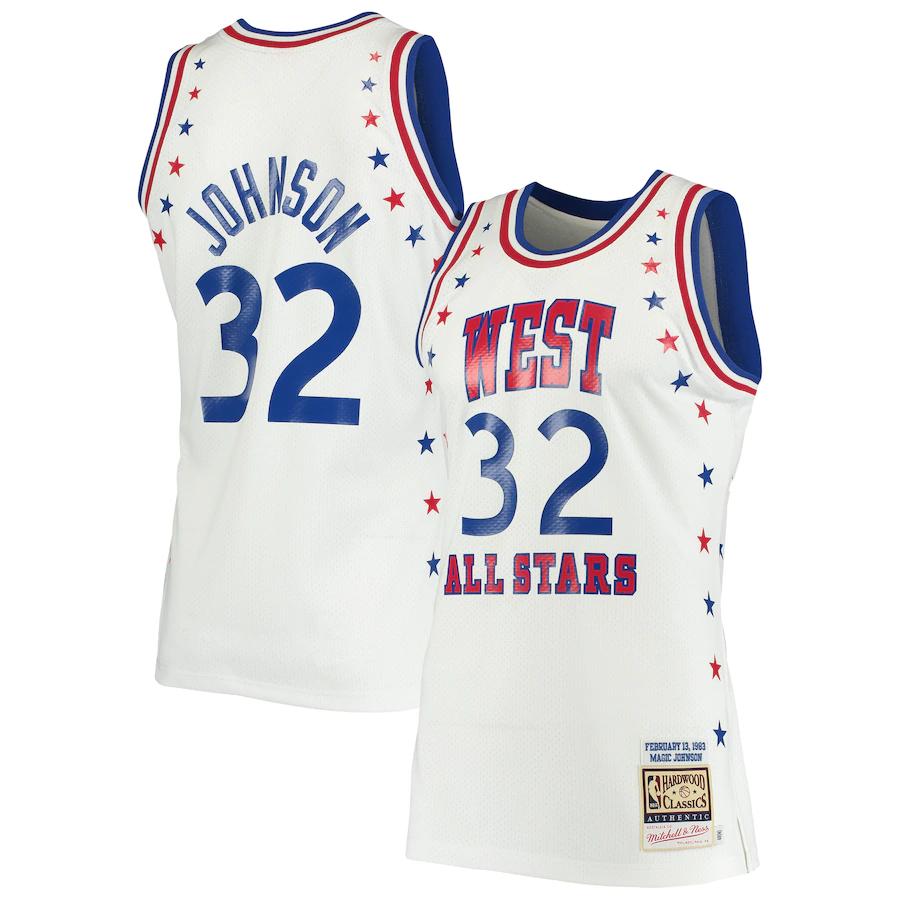 Magic Johnson Los Angeles Lakers Mitchell & Ness 1983 Nba All-star Game Hardwood Classics Jersey - White