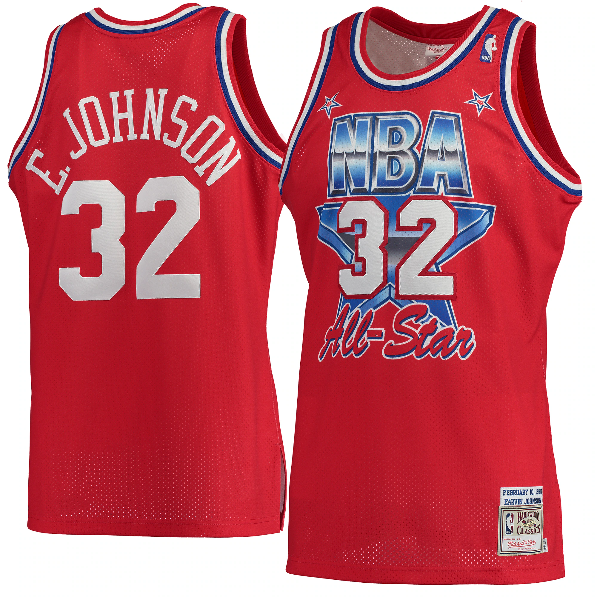 Magic Johnson Los Angeles Lakers Mitchell & Ness Hardwood Classics 1991 All-star Authentic Jersey  Red   