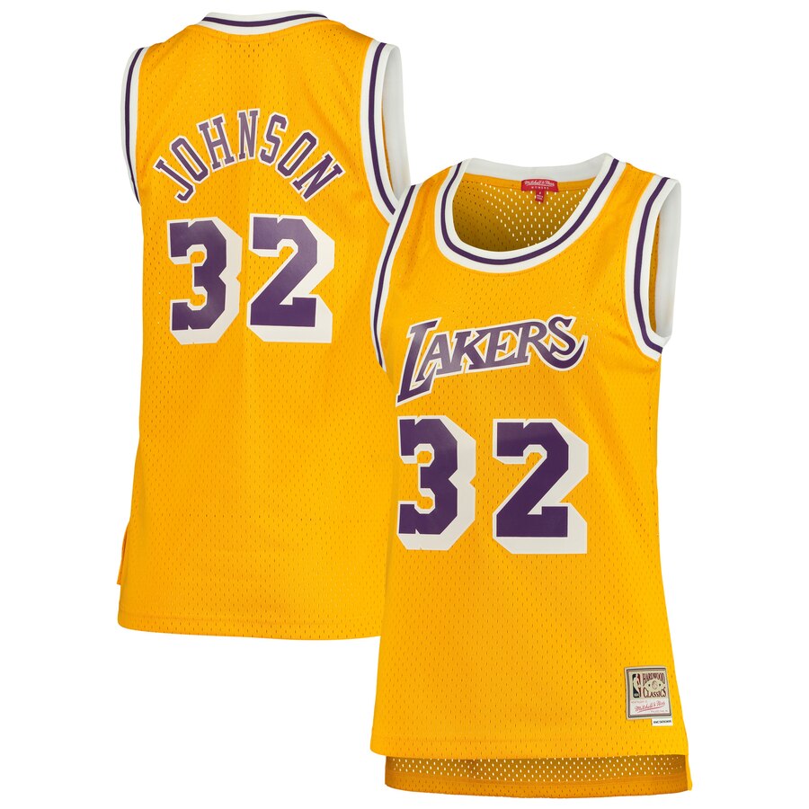 Magic Johnson Los Angeles Lakers Mitchell & Ness Women's 1984-85 Hardwood Classics Swingman Jersey - Gold