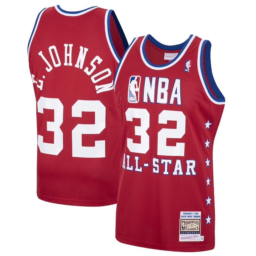 Magic Johnson Mitchell & Ness Western Conference 1988 All-star Hardwood Classics Jersey - Red