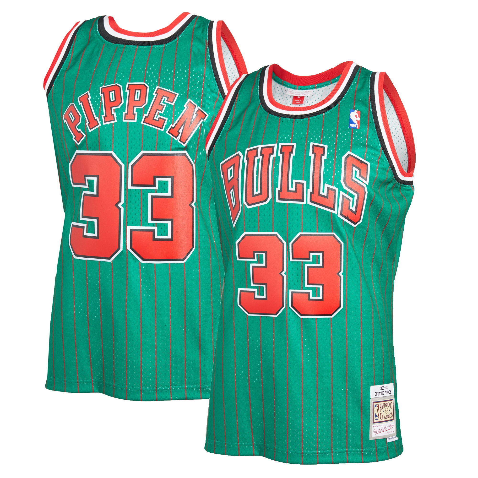 Men's Mitchell & Ness Scottie Pippen Green Chicago Bulls 1995-96 Hardwood Classics Reload 2.0 Swingman Jersey
