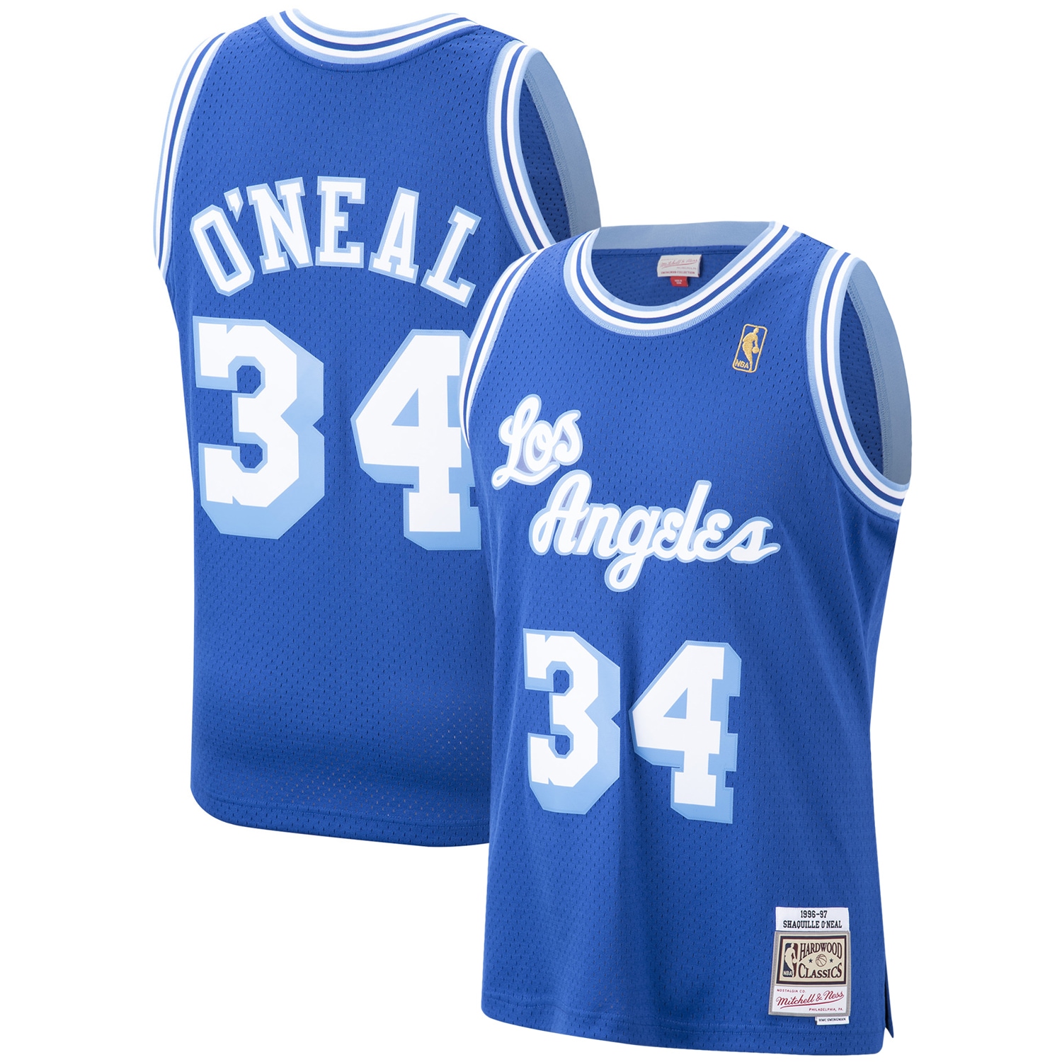 Men's Mitchell & Ness Shaquille O'neal Royal Los Angeles Lakers Hardwood Classics 1996-97 Swingman Jersey